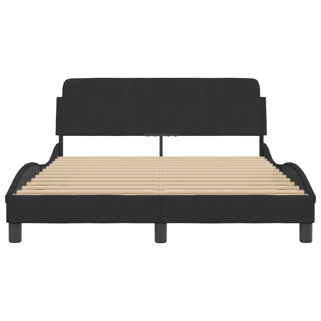 Cadre de lit sans matelas noir 120x200 cm velours - XIOS