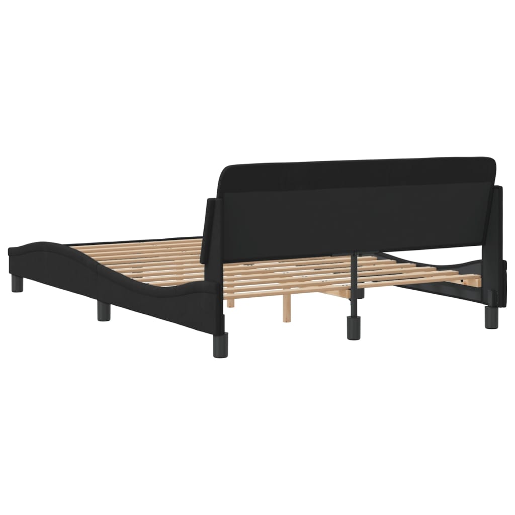 Cadre de lit sans matelas noir 120x200 cm velours - XIOS