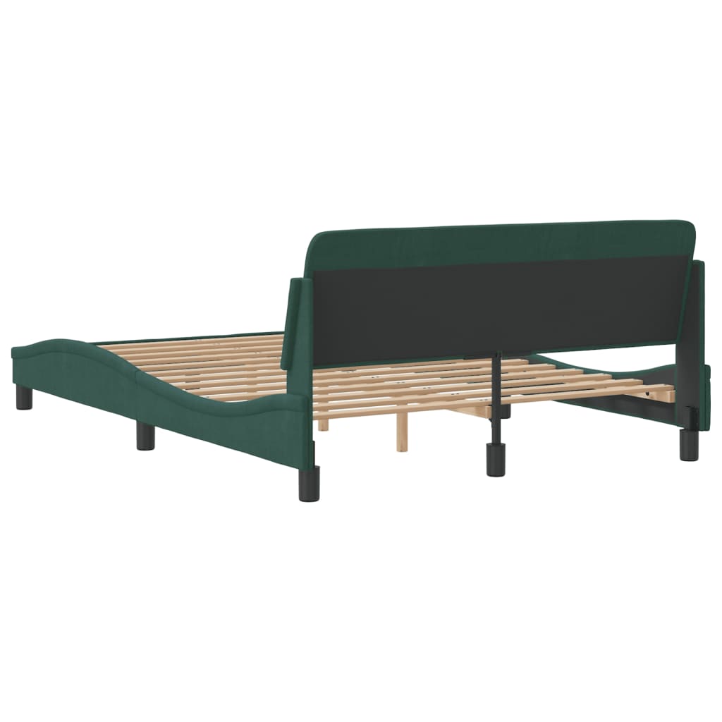 Cadre de lit sans matelas vert foncé 120x200 cm velours - XIOS