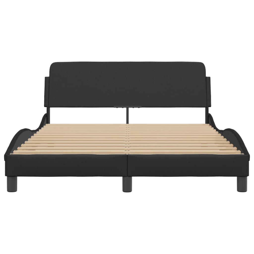 Cadre de lit sans matelas noir 120x200 cm similicuir - XIOS