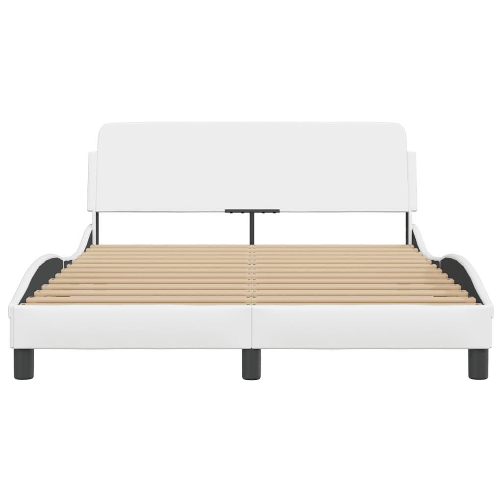 Cadre de lit sans matelas blanc 120x200 cm similicuir - XIOS