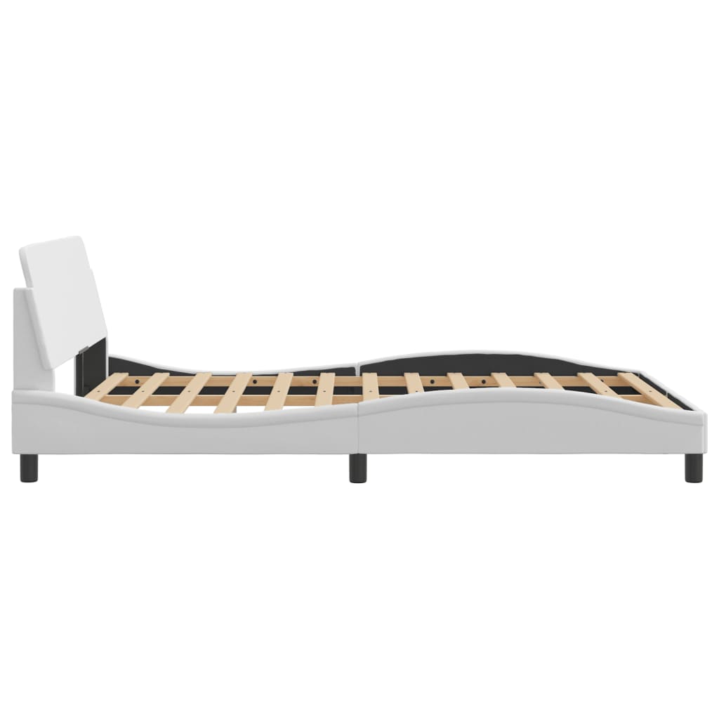 Cadre de lit sans matelas blanc 120x200 cm similicuir - XIOS