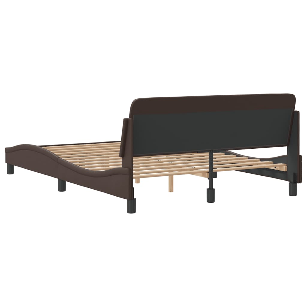 Cadre de lit sans matelas marron 120x200 cm similicuir - XIOS
