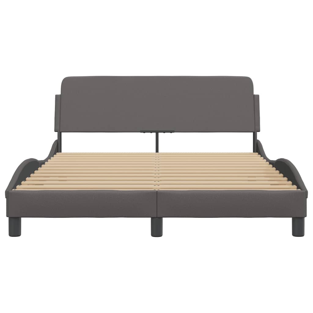 Cadre de lit sans matelas gris 120x200 cm similicuir - XIOS