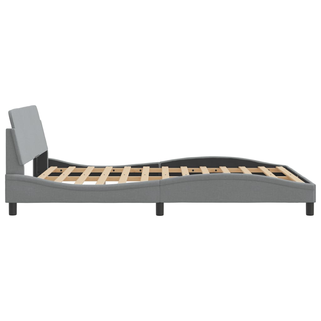 Cadre de lit sans matelas gris clair 140x190 cm tissu - XIOS