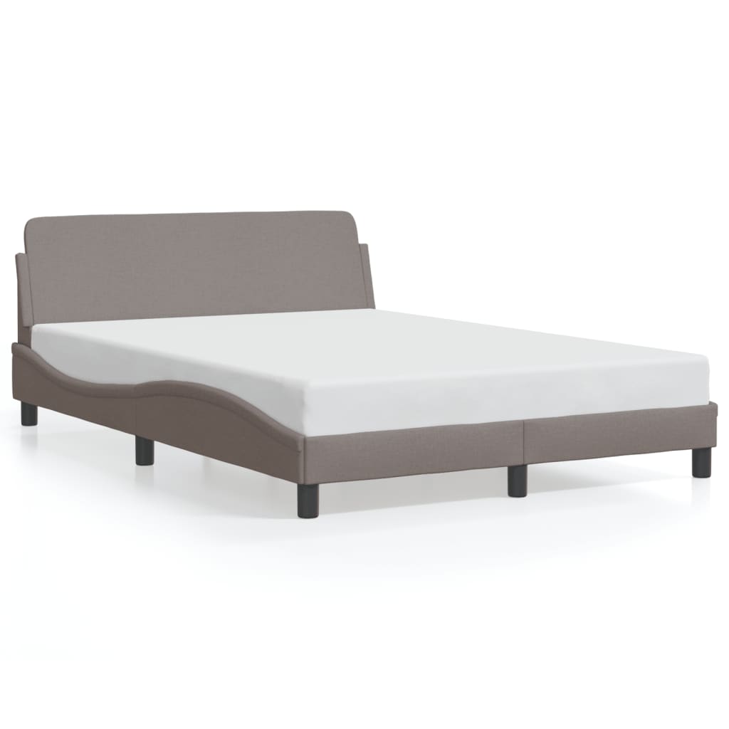 Cadre de lit sans matelas taupe 140x190 cm tissu - XIOS