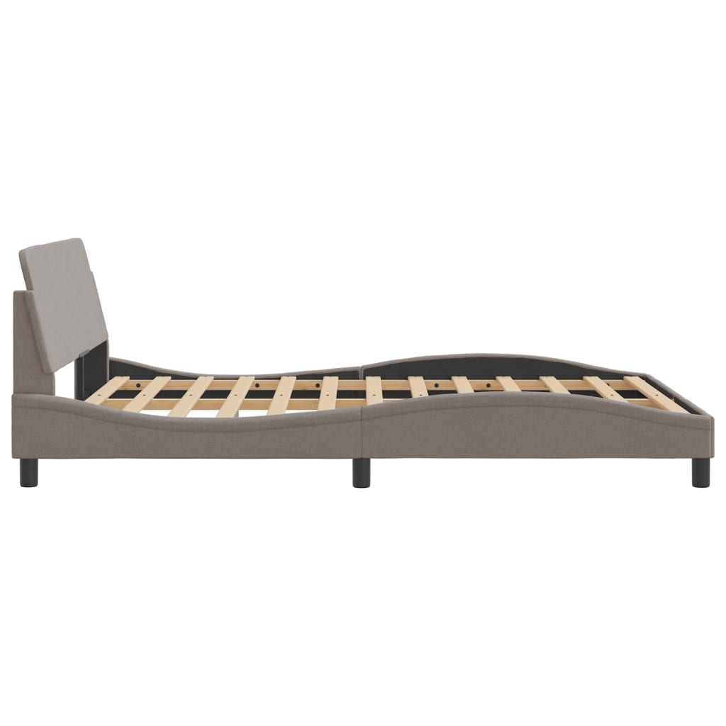 Cadre de lit sans matelas taupe 140x190 cm tissu - XIOS