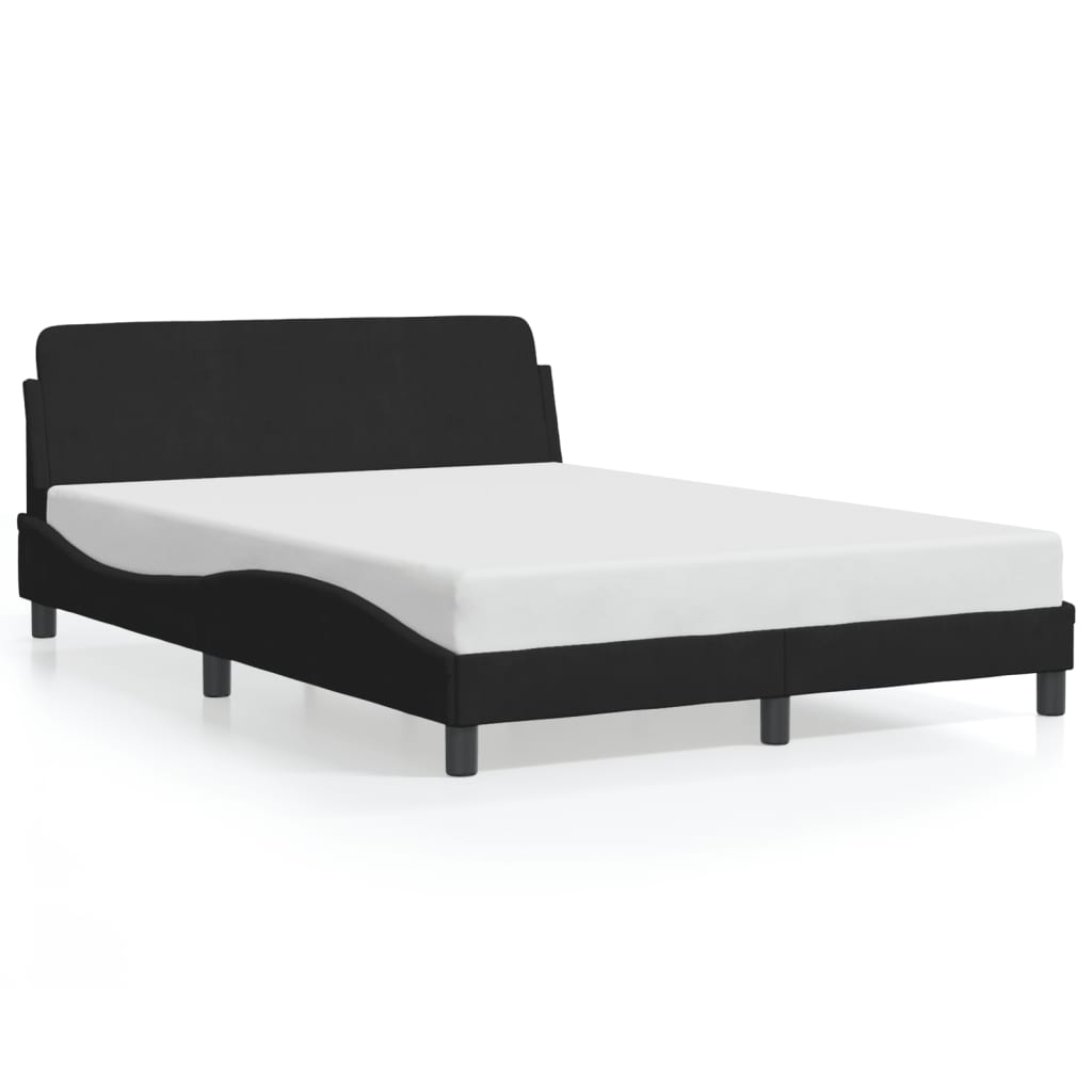 Cadre de lit sans matelas noir 140x190 cm velours - XIOS