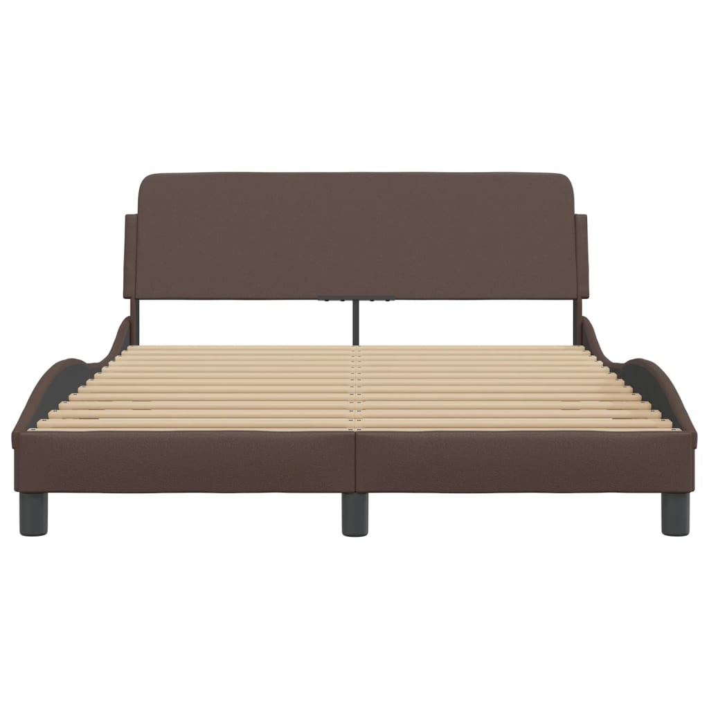 Cadre de lit sans matelas marron 140x190 cm similicuir - XIOS