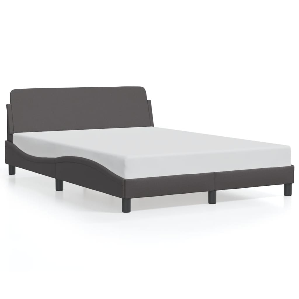 Cadre de lit sans matelas gris 140x190 cm similicuir - XIOS