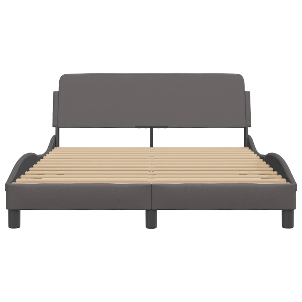 Cadre de lit sans matelas gris 140x190 cm similicuir - XIOS