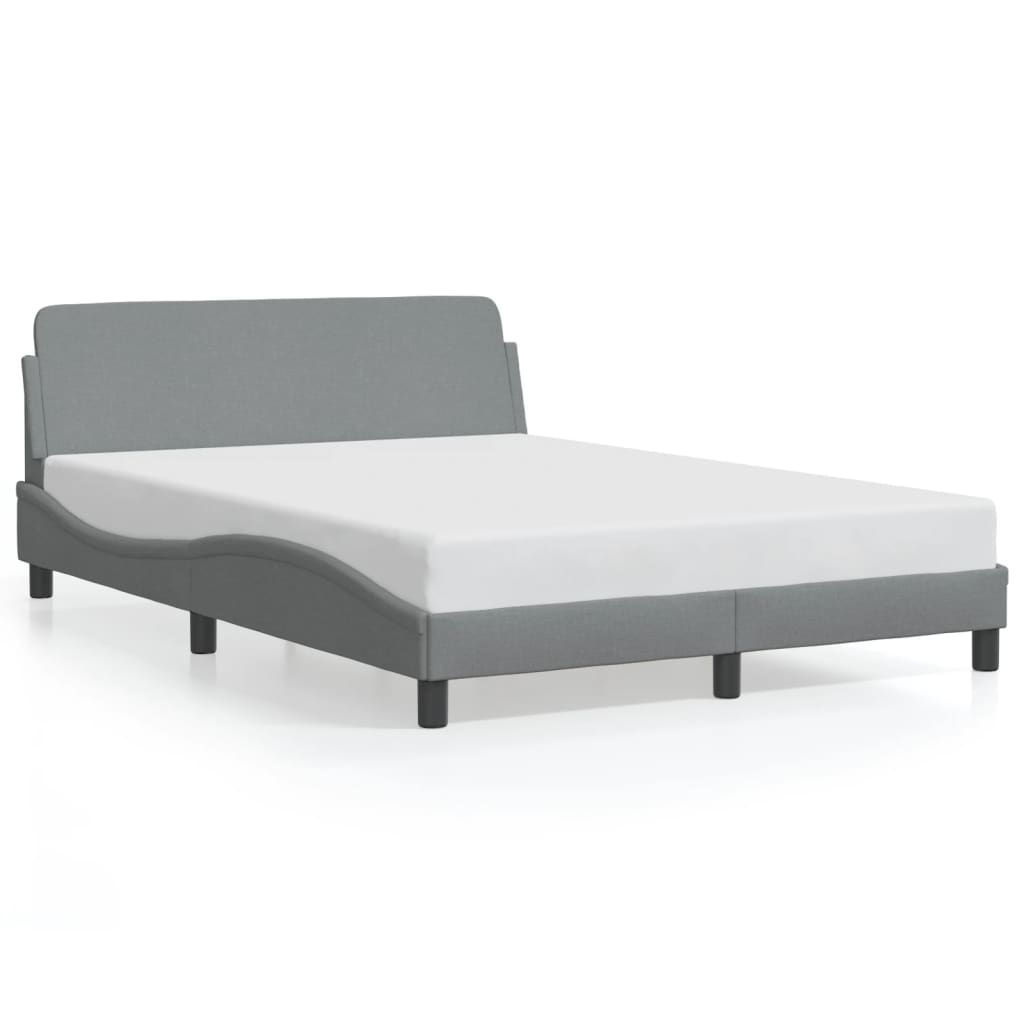 Cadre de lit sans matelas gris clair 140x200 cm tissu - XIOS