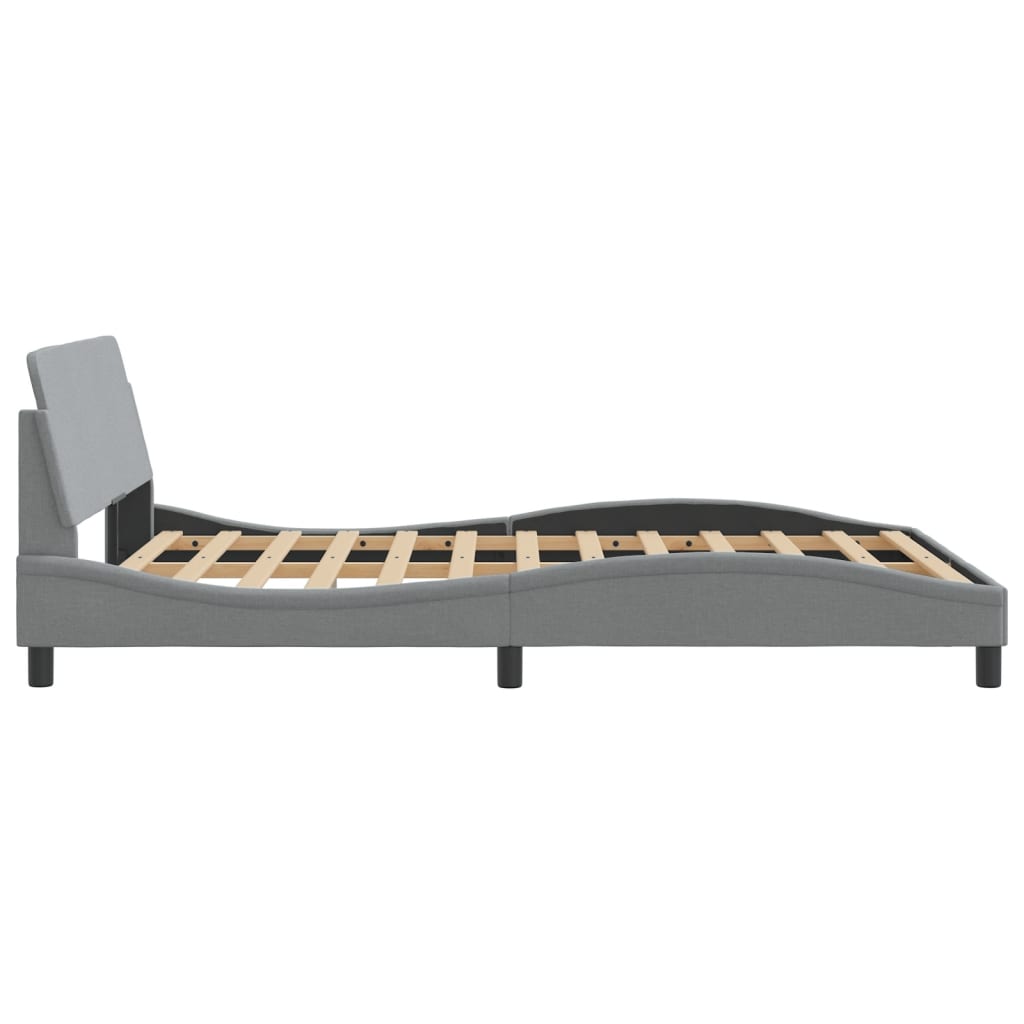 Cadre de lit sans matelas gris clair 140x200 cm tissu - XIOS