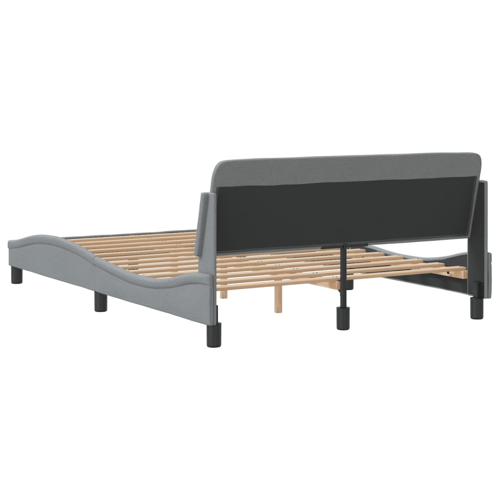 Cadre de lit sans matelas gris clair 140x200 cm tissu - XIOS