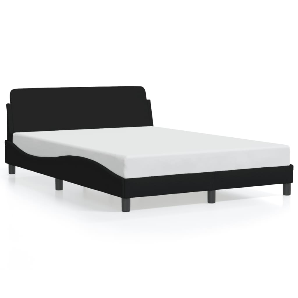 Cadre de lit sans matelas noir 140x200 cm tissu - XIOS