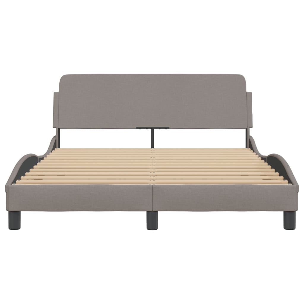 Cadre de lit sans matelas taupe 140x200 cm tissu - XIOS