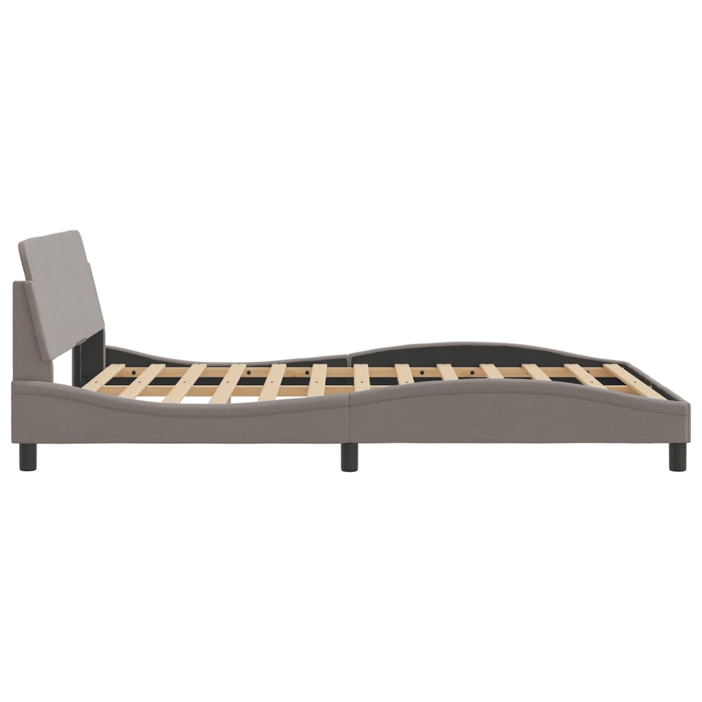 Cadre de lit sans matelas taupe 140x200 cm tissu - XIOS