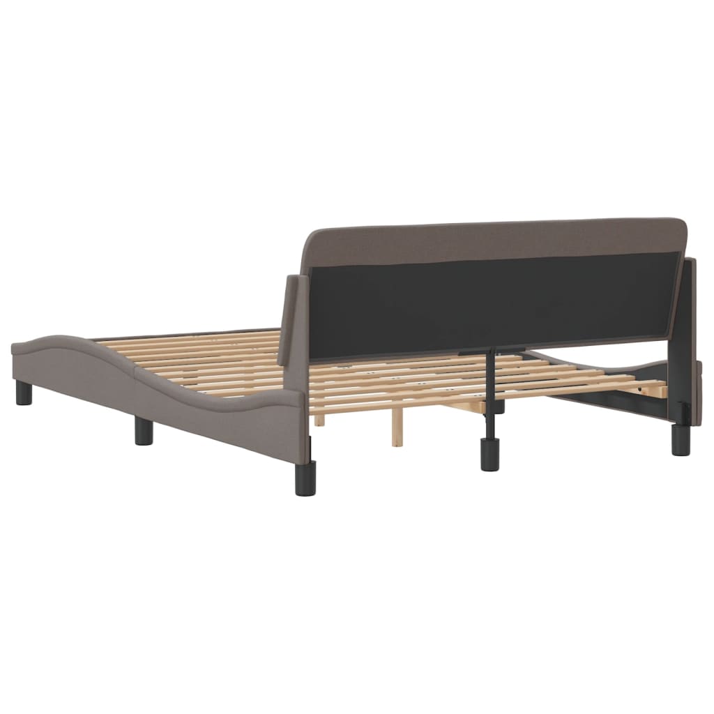 Cadre de lit sans matelas taupe 140x200 cm tissu - XIOS
