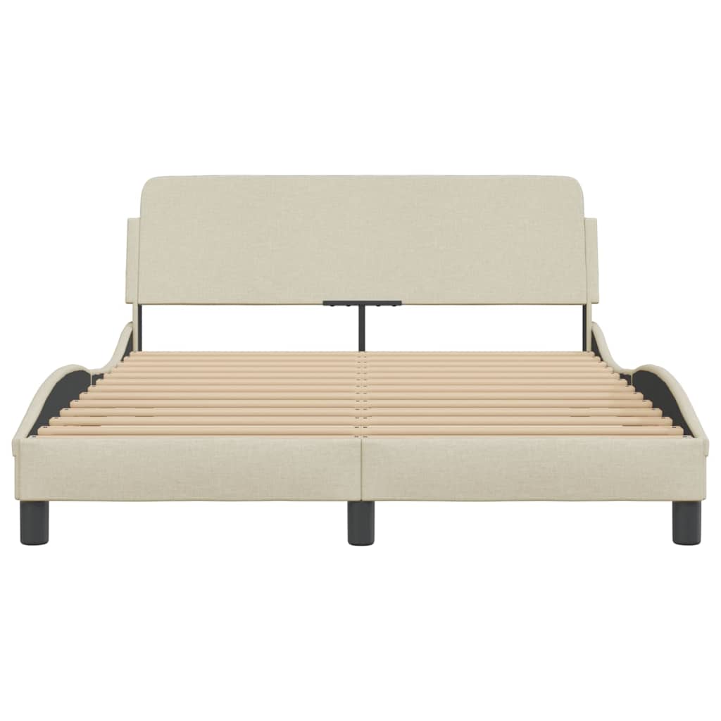 Cadre de lit sans matelas crème 140x200 cm tissu - XIOS