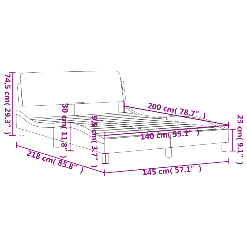 Cadre de lit sans matelas vert foncé 140x200 cm velours - XIOS