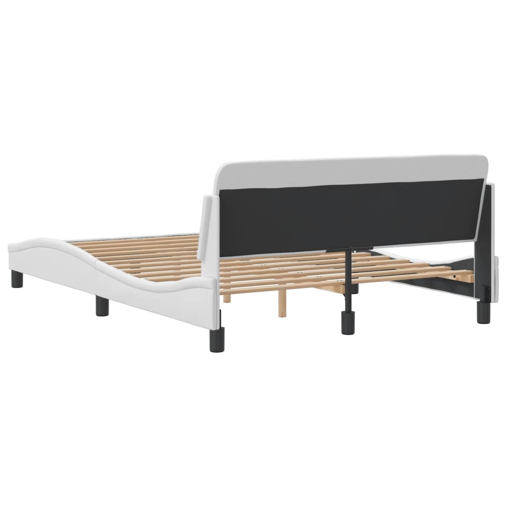 Cadre de lit sans matelas blanc 140x200 cm similicuir - XIOS
