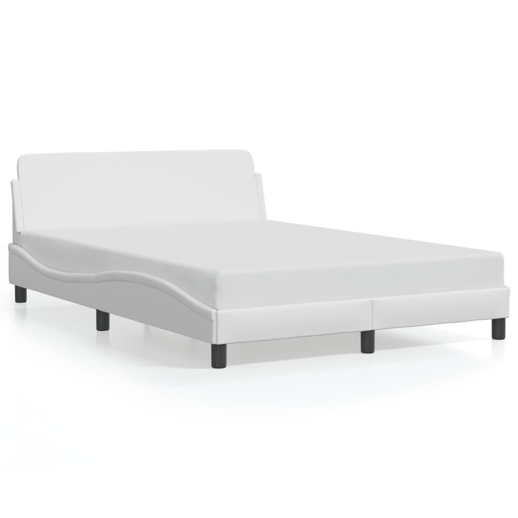Cadre de lit sans matelas blanc 140x200 cm similicuir - XIOS