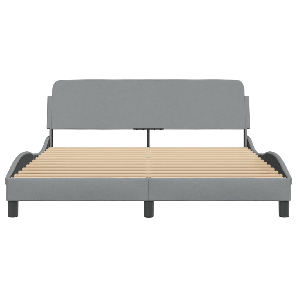 Cadre de lit sans matelas gris clair 160x200 cm tissu - XIOS