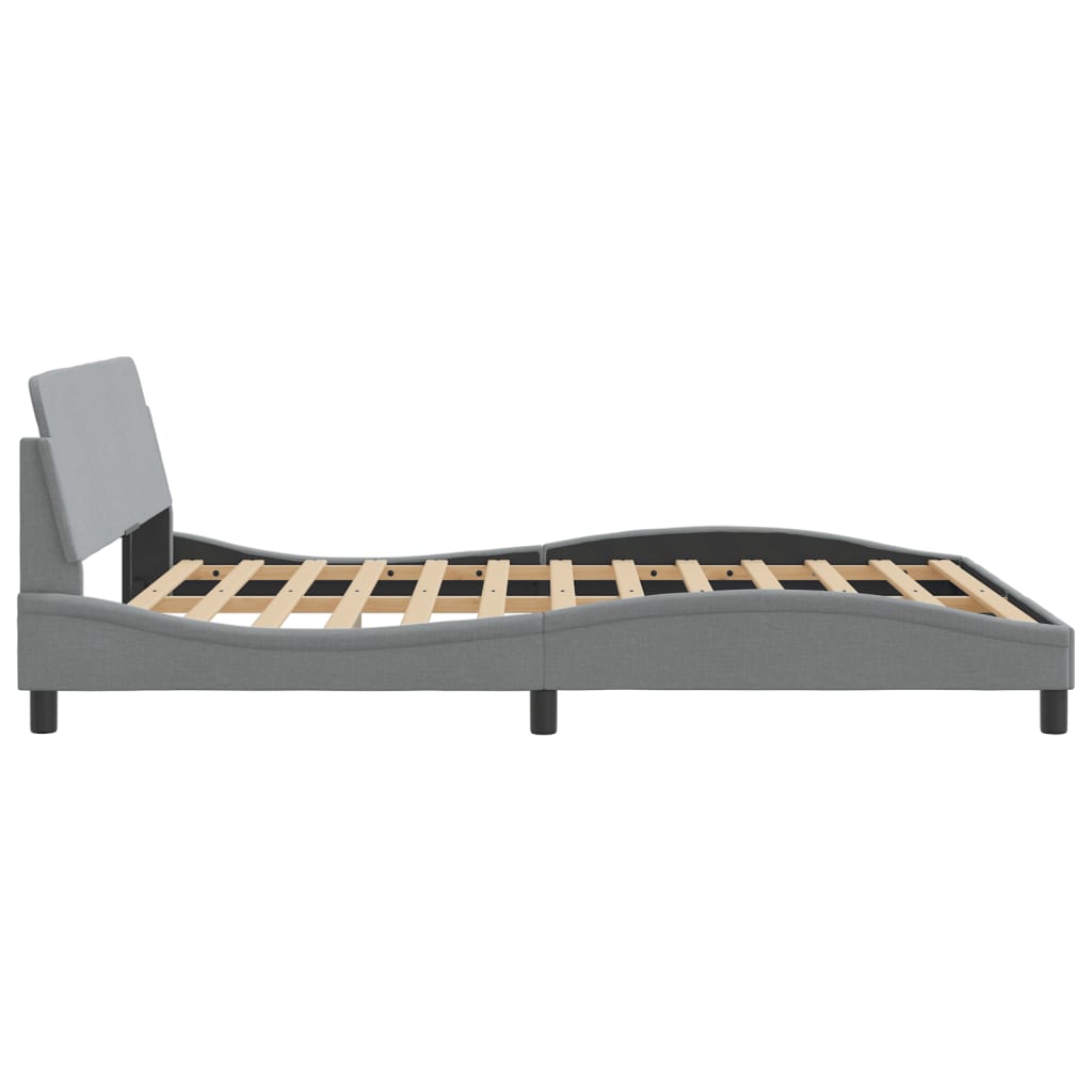 Cadre de lit sans matelas gris clair 160x200 cm tissu - XIOS