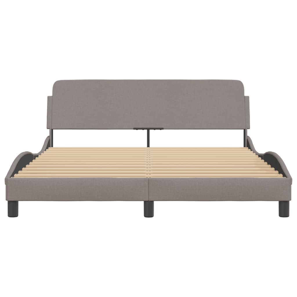 Cadre de lit sans matelas taupe 160x200 cm tissu - XIOS