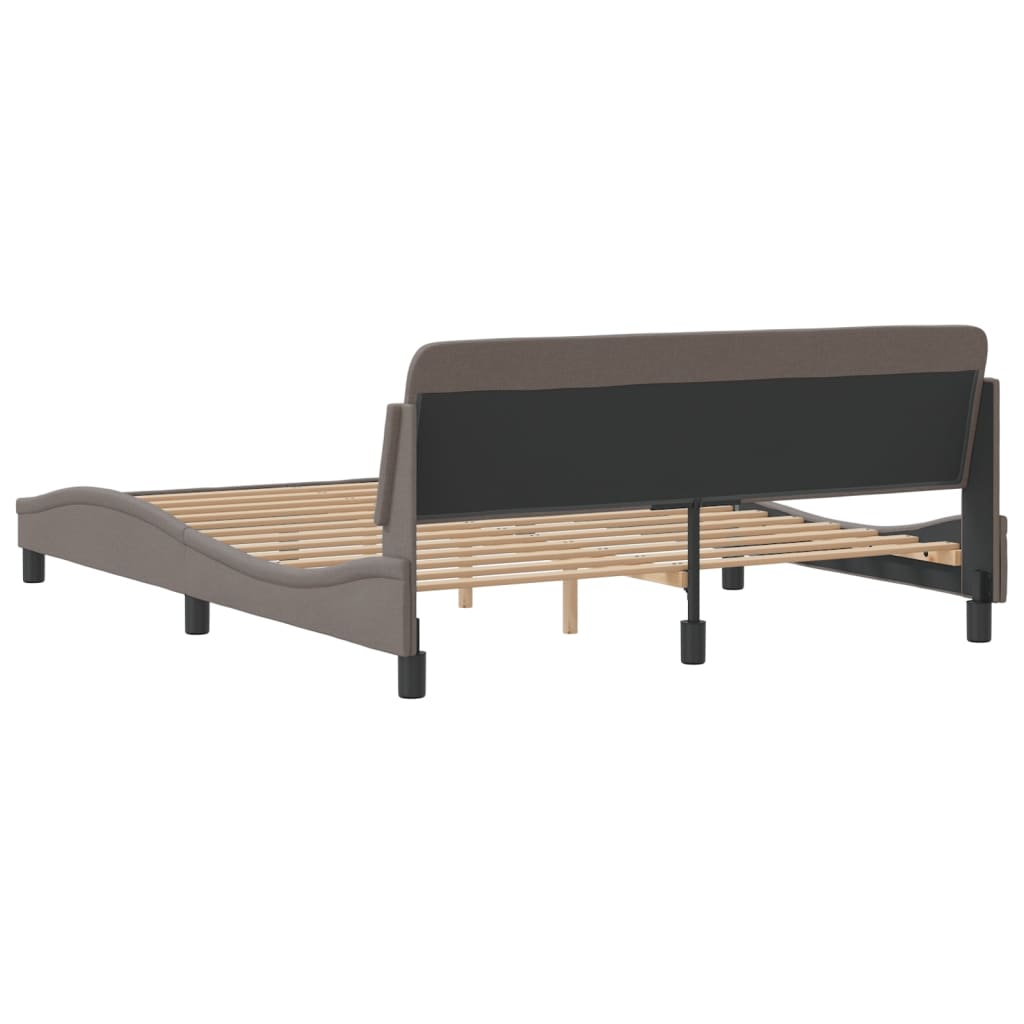 Cadre de lit sans matelas taupe 160x200 cm tissu - XIOS