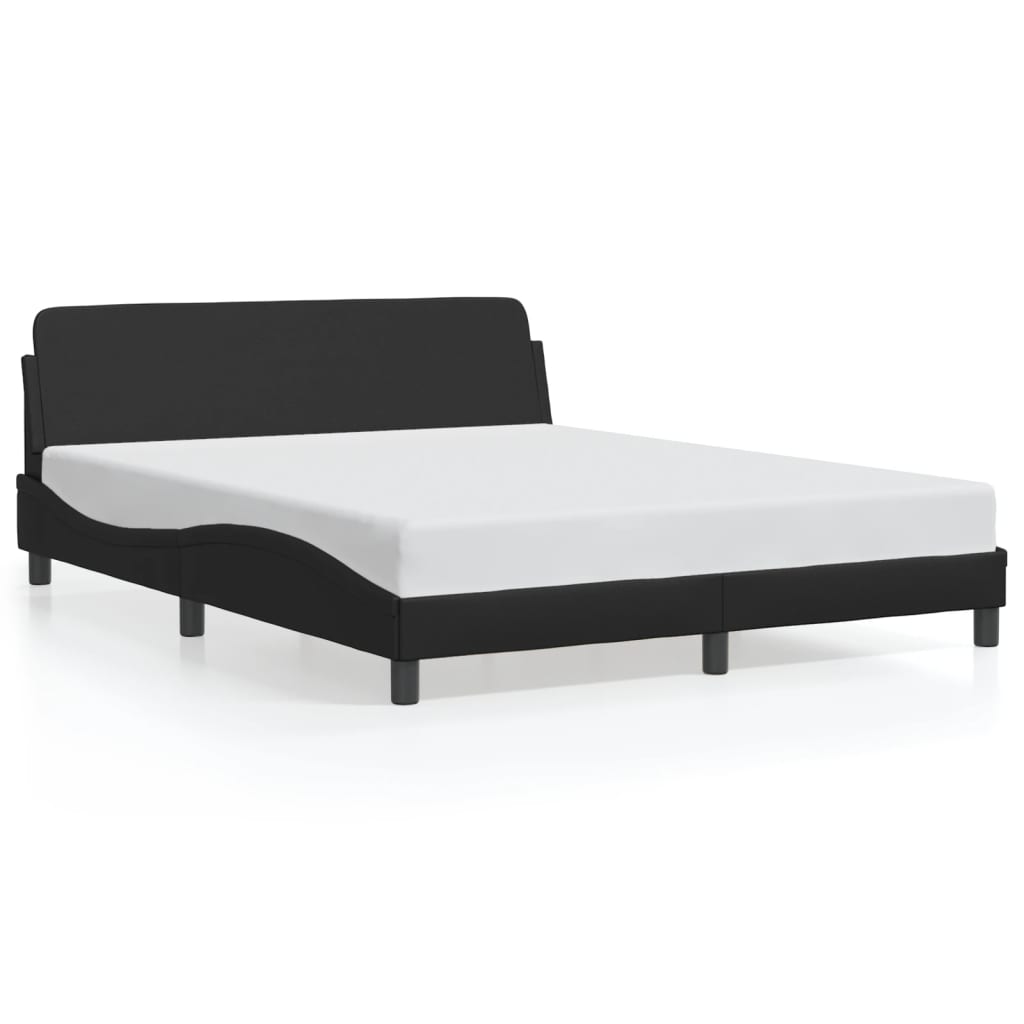 Cadre de lit sans matelas noir 160x200 cm similicuir - XIOS