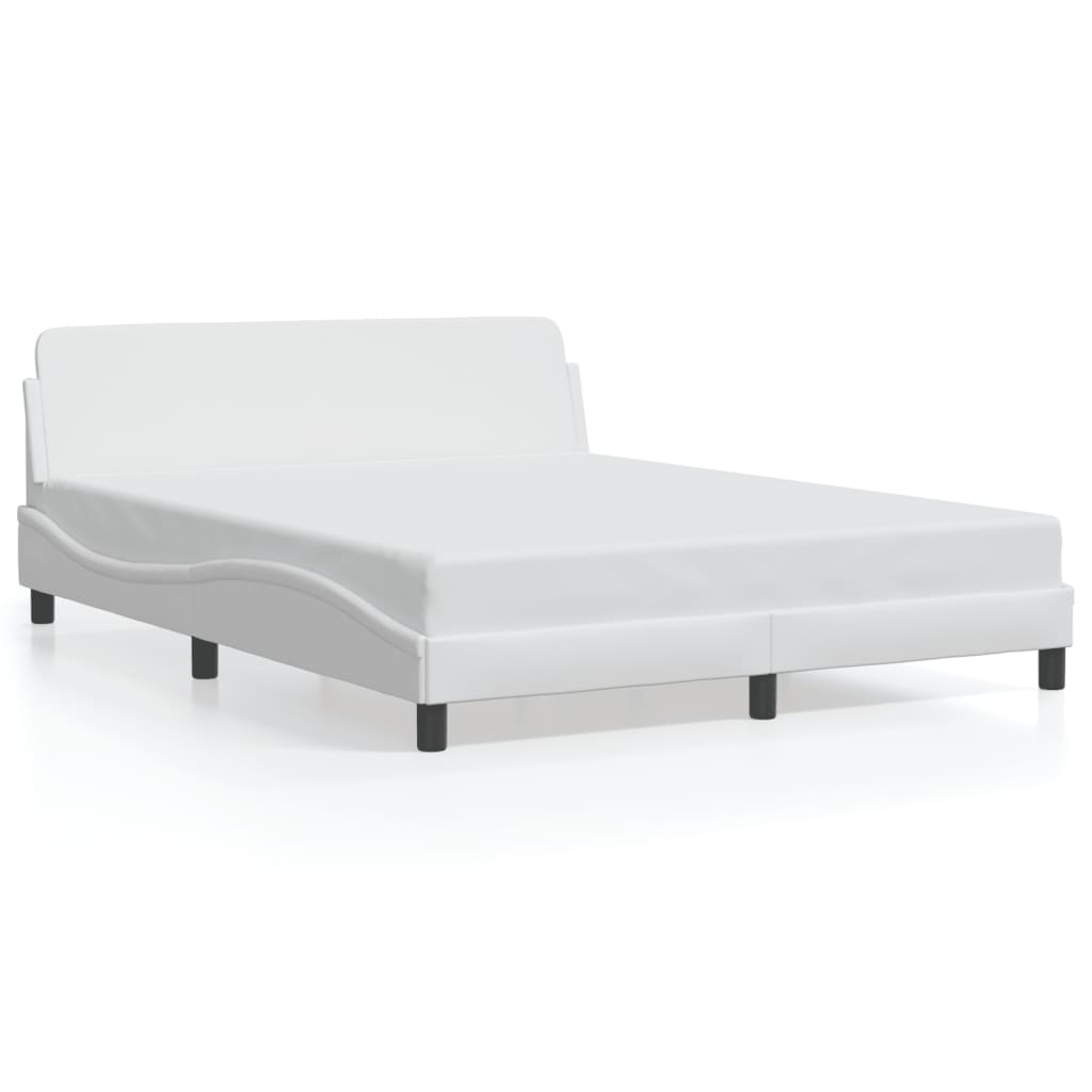 Cadre de lit sans matelas blanc 160x200 cm similicuir - XIOS