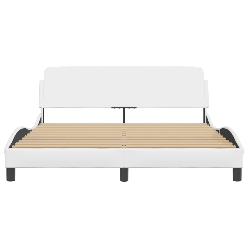 Cadre de lit sans matelas blanc 160x200 cm similicuir - XIOS