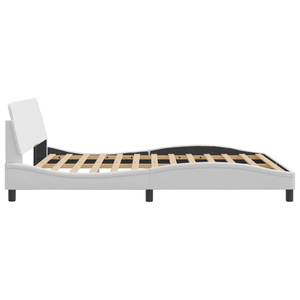Cadre de lit sans matelas blanc 160x200 cm similicuir - XIOS