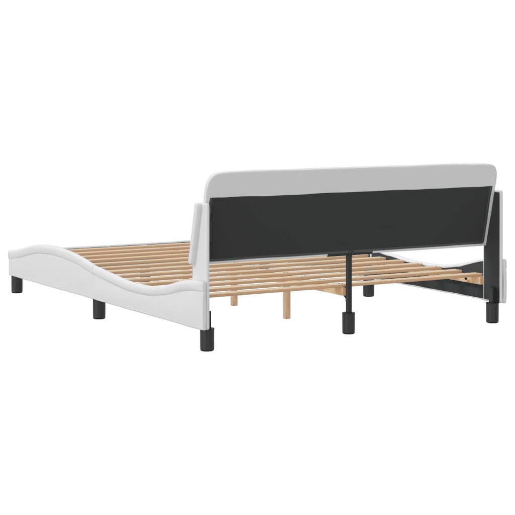 Cadre de lit sans matelas blanc 160x200 cm similicuir - XIOS