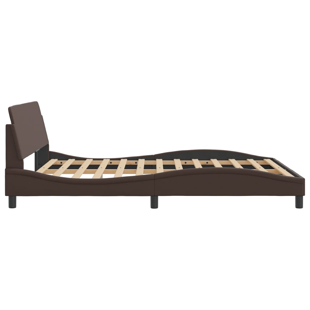 Cadre de lit sans matelas marron 160x200 cm similicuir - XIOS