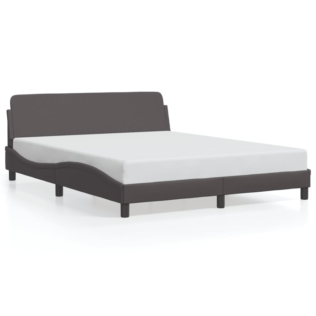 Cadre de lit sans matelas gris 160x200 cm similicuir - XIOS