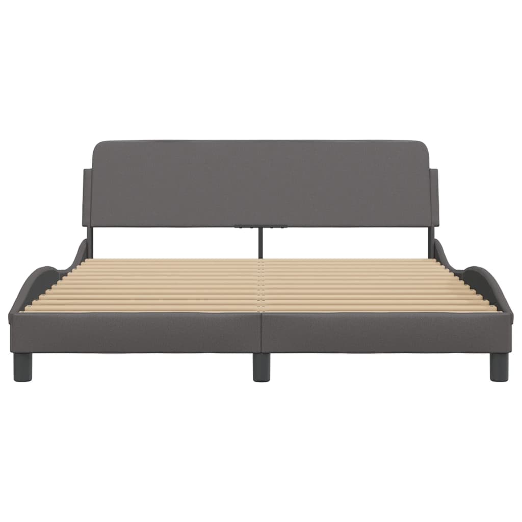 Cadre de lit sans matelas gris 160x200 cm similicuir - XIOS