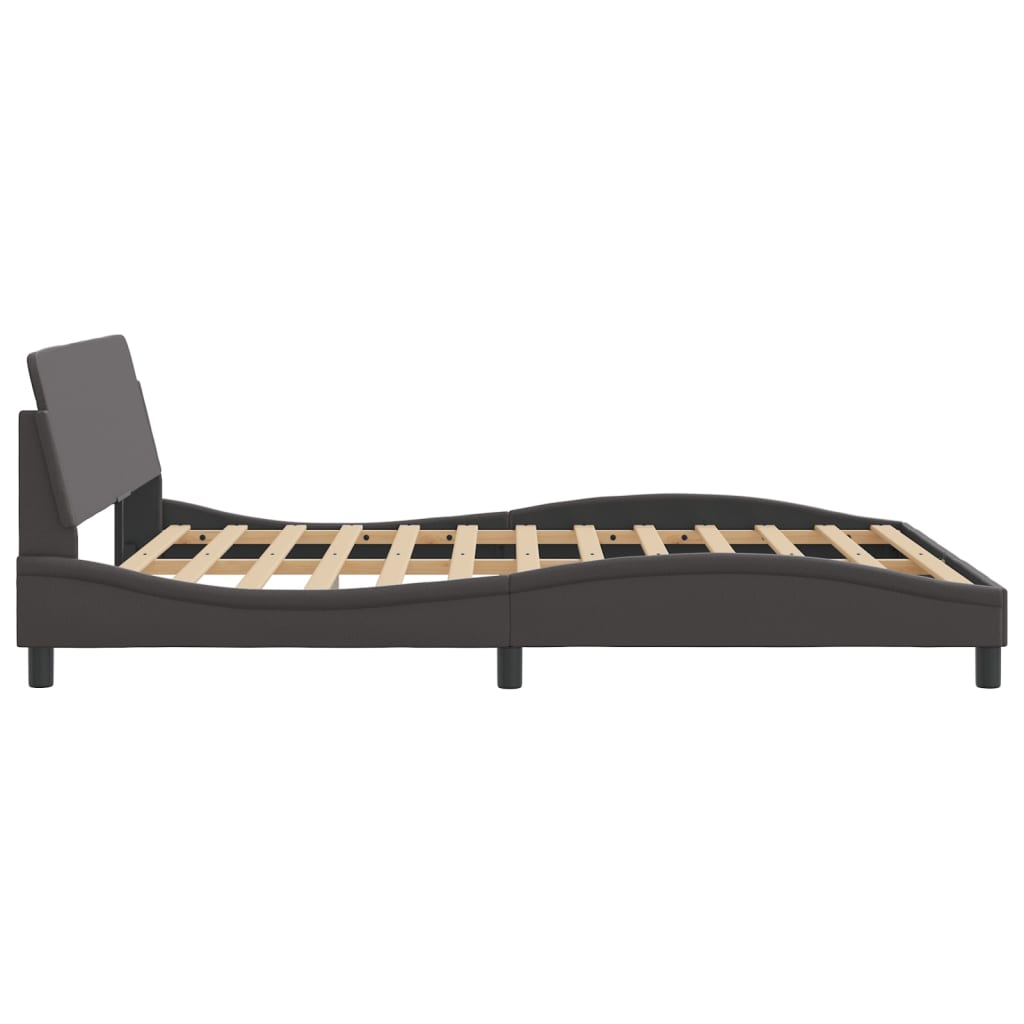 Cadre de lit sans matelas gris 160x200 cm similicuir - XIOS