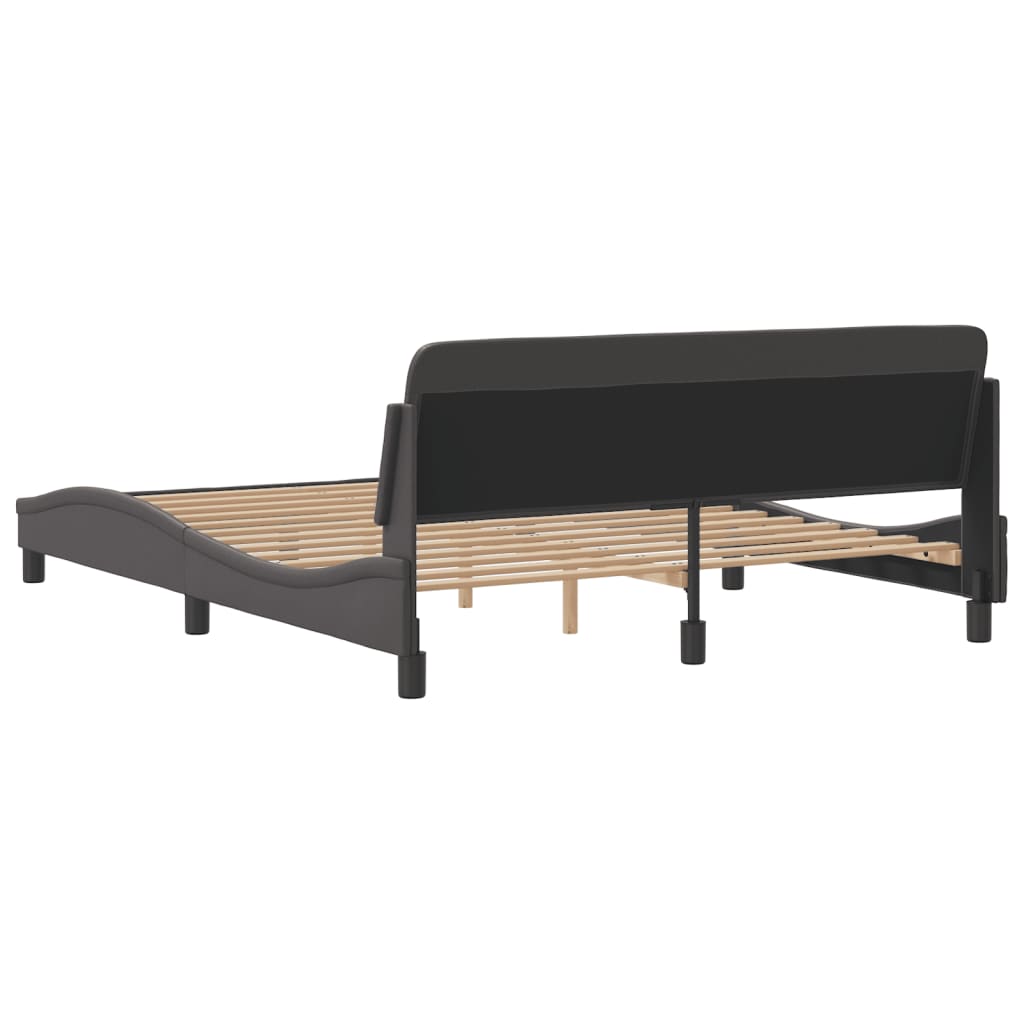 Cadre de lit sans matelas gris 160x200 cm similicuir - XIOS