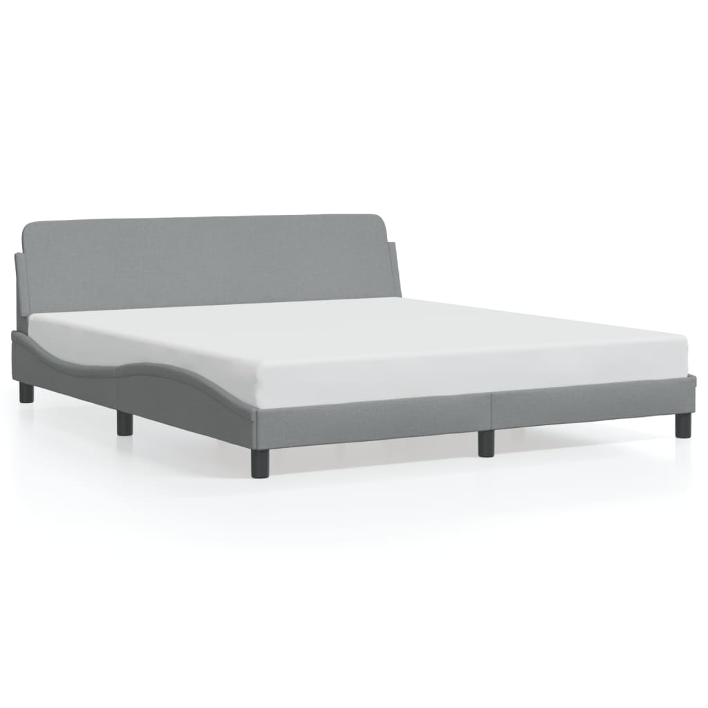 Cadre de lit sans matelas gris clair 180x200 cm tissu - XIOS