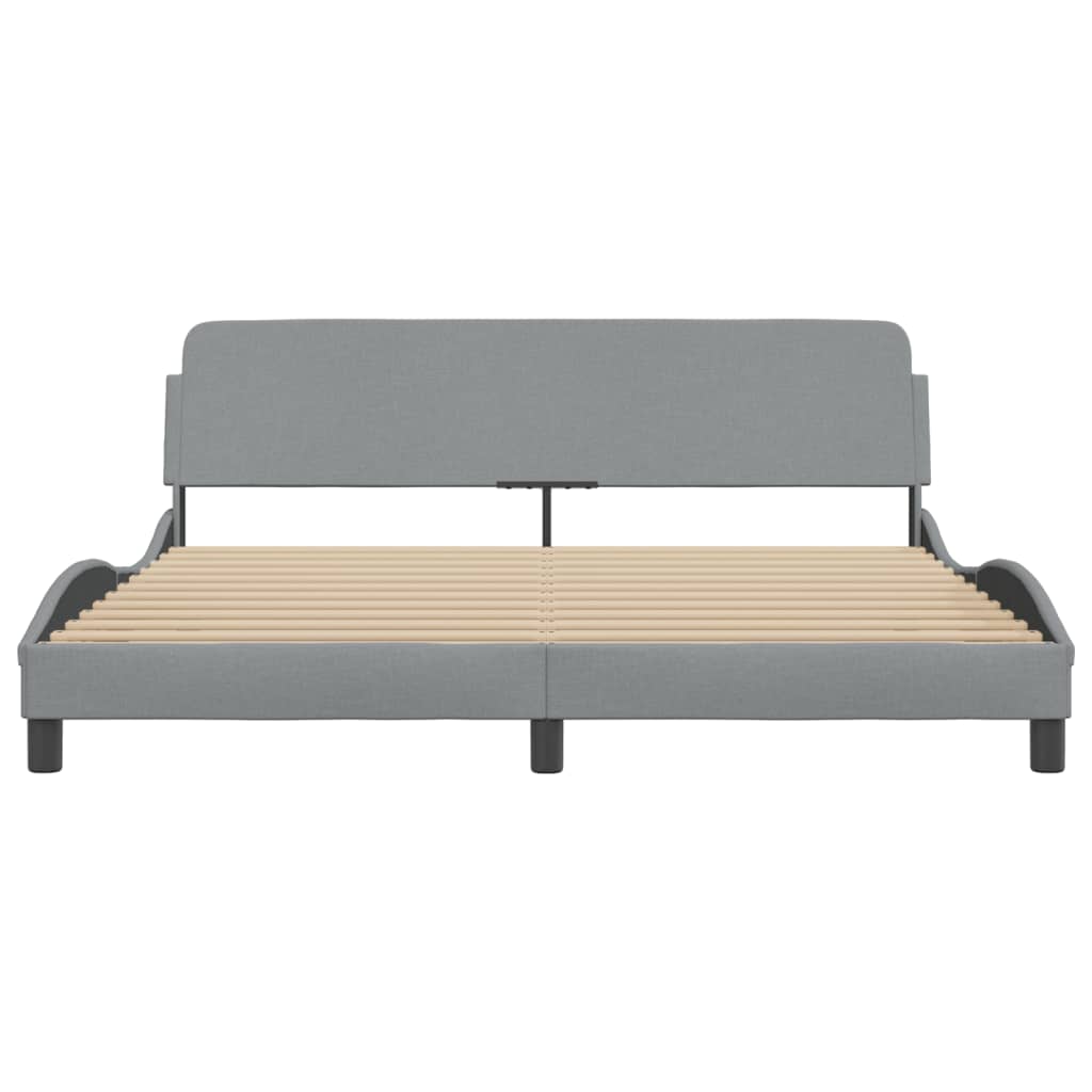Cadre de lit sans matelas gris clair 180x200 cm tissu - XIOS