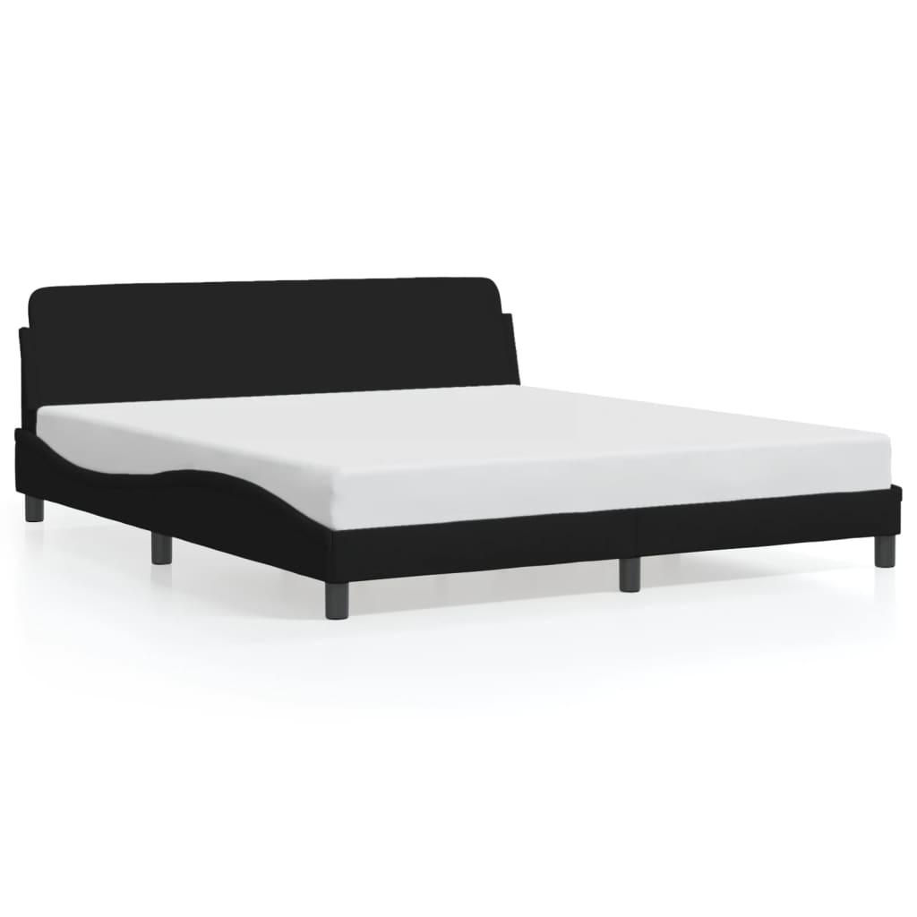 Cadre de lit sans matelas noir 180x200 cm tissu - XIOS