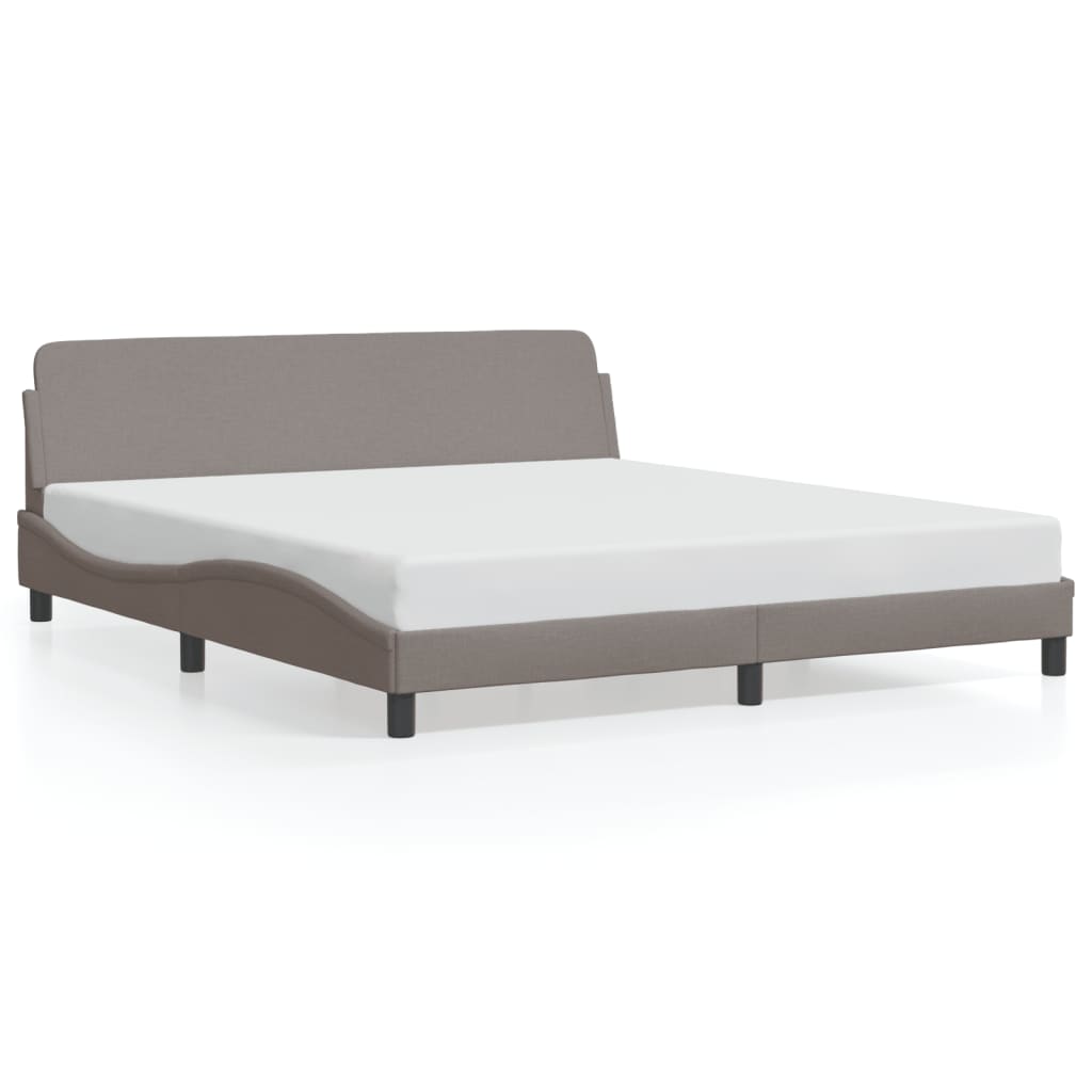 Cadre de lit sans matelas taupe 180x200 cm tissu - XIOS