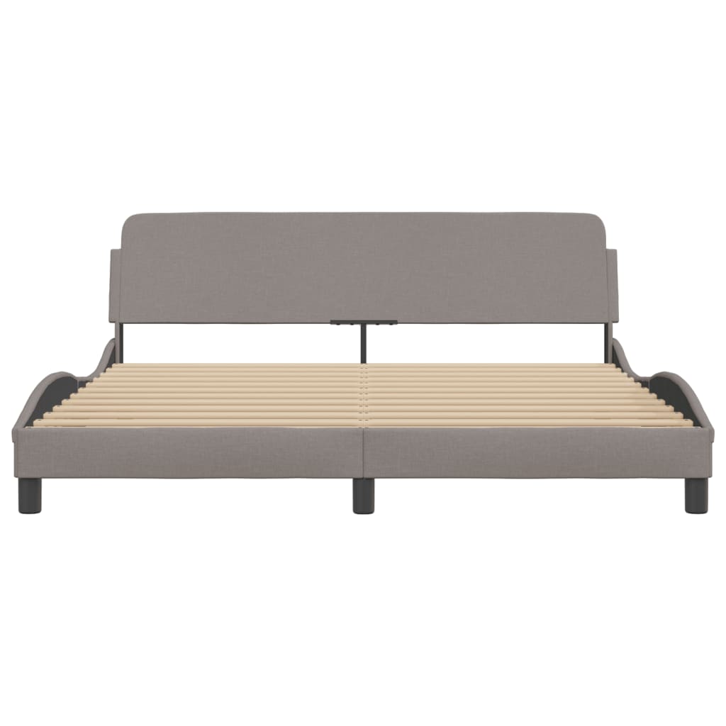 Cadre de lit sans matelas taupe 180x200 cm tissu - XIOS