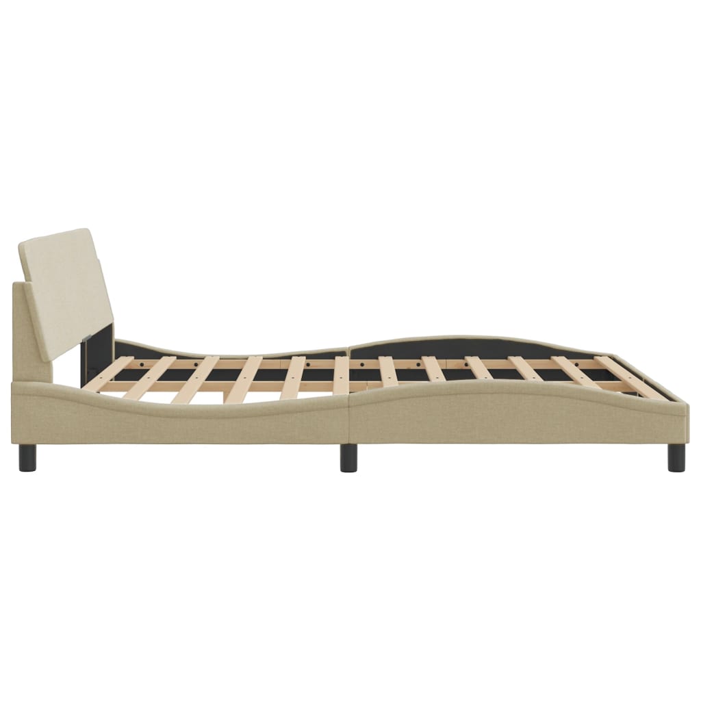 Cadre de lit sans matelas crème 180x200 cm tissu - XIOS