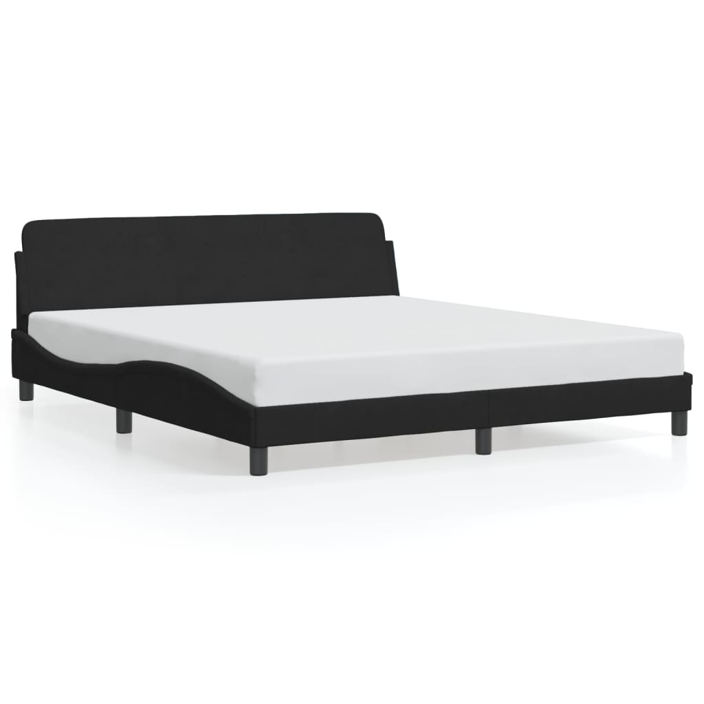 Cadre de lit sans matelas noir 180x200 cm velours - XIOS