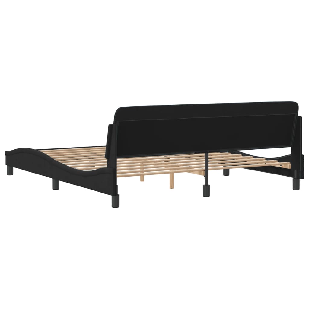 Cadre de lit sans matelas noir 180x200 cm velours - XIOS