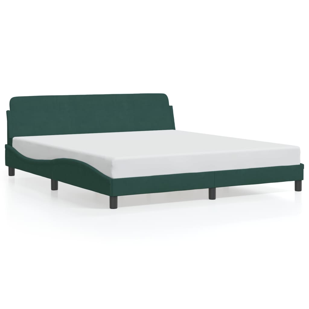 Cadre de lit sans matelas vert foncé 180x200 cm velours - XIOS