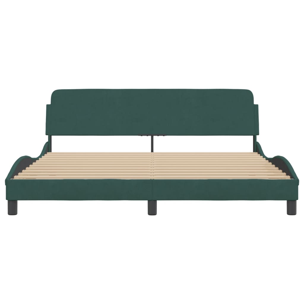 Cadre de lit sans matelas vert foncé 180x200 cm velours - XIOS